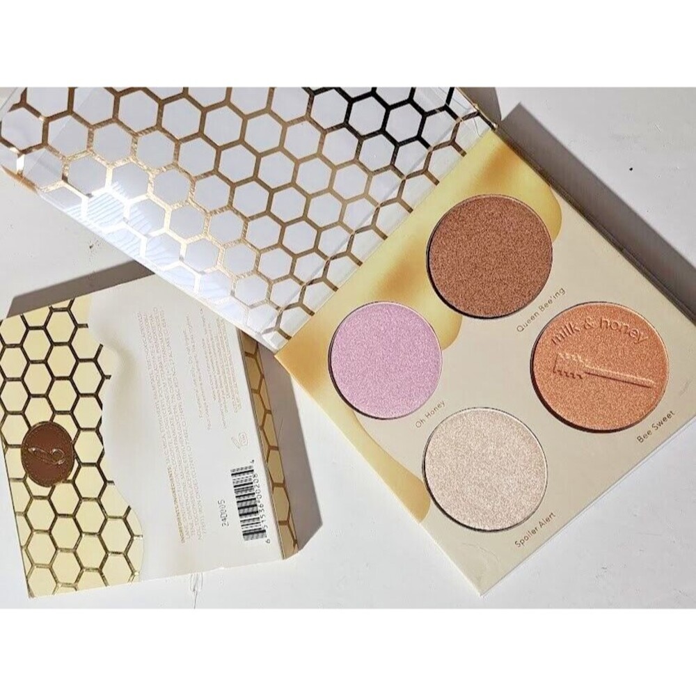 Beauty Bakerie Milk & Honey Highlighter Palette 4 Pressed Powder Pan Shades NIB